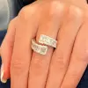 13.5CTW Emerald Cut White Sapphire Wedding Band