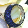 7MM Wide Multicolor Sapphire Paved Wedding Band