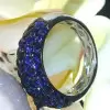 7MM Wide Multicolor Sapphire Paved Wedding Band