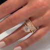 2.73ct Round Cut White Sapphire 2pcs Bridal Set in Rose Gold