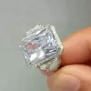 6ct Radiant Cut White Sapphire Engagement Ring