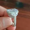 6ct Radiant Cut White Sapphire Engagement Ring