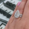 2ct Pear Cut White Sapphire 3pcs Bridal Set