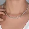 Handmade Round Cut White Sapphire Tennis Necklace