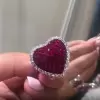 7.99ct Princess Cut Ruby Heart Engagement Ring