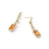 4.25ct Emerald Cut Champagne Sapphire Drop Earrings