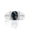 Handmade Black Oval Cut Sterling Silver Men's Ring