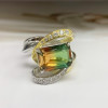8.4ct Watermelon Tourmaline Intertwined Cocktail Ring