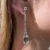 13ctw Emerald Cut White Sapphire Drop Earrings