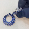 Nature-inspired Blue Leaves Statement Earrings