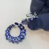 Nature-inspired Blue Leaves Statement Earrings