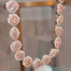 45ctw Multi-cut Pink Sapphire Double Halo Statement Necklace