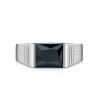 Black Princess Cut Sterling Silver Men's Ring