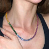 90ctw Classic Emerald Cut Multicolor Rainbow Satatement Necklace