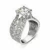 3.2ct Round Cut White Sapphire Engagement Ring