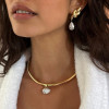 6.21ctw Oval Cut White Sapphire Torque Necklace
