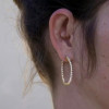 35MM Diameter White Sapphire Hoop Earrings