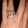 8.4ctw Oval Cut Multicolor Sapphire Wedding Band