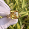 12.6ct Cushion Cut Yellow Sapphire Engagement Ring