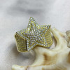 Men's Micro-pave Setting  Round Cut White Sapphire Star Ring