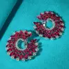 Nature Inspired Emerald/Ruby Statement Earrings