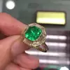9.5ct Asscher Cut Emerald Engagement Ring in Gold
