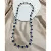 65ctw Pear Cut Blue Sapphire Statement Necklace
