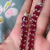 21ctw Round Cut Ruby Fringe Statement Earrings