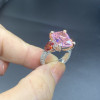 8ct Three-stone Radiant Cut Pink Sapphire Ring