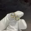 4ctw Round Cut White Sapphire Stud Earrings in Gold