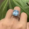 11ct Cushion Cut Aquamarine Engagement Ring