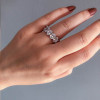 Handmade Oval Cut Sterling Silver Eternity Ring