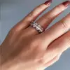Handmade Oval Cut Sterling Silver Eternity Ring
