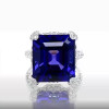 8ct Asscher Cut Blue Sapphire Engagement Ring