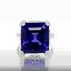 8ct Asscher Cut Blue Sapphire Engagement Ring