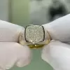 1ct Paved White Sapphire Two Tone Signet Ring