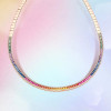 20ctw Rainbow Sapphire Tennis Necklace