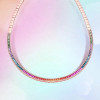 20ctw Rainbow Sapphire Tennis Necklace