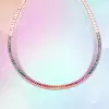 20ctw Rainbow Sapphire Tennis Necklace