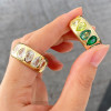4ctw Pear Cut Multicolor Sapphire Rainbow Ring