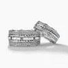 Round Cut White Sapphire Love Knot Wedding Band Set