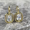 Multi-cut Classic White Sapphire Box Drop Earrings