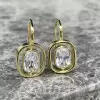Multi-cut Classic White Sapphire Box Drop Earrings