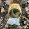 10ct Yellow Sapphire Hammered Finish Cocktail Ring