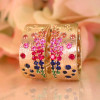 Flush Set Multicolor Sapphire Starry Hoop Earrings