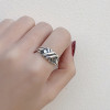 925 Sterling Silver Handmade Interlaced Open Adjustable Ring