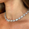 36CTW Pear Cut White Sapphire Tennis Necklace