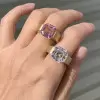 9.5ct Asscher Cut White Sapphire Engagement Ring