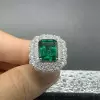 6ct Emerald Double Halo Engagement Ring