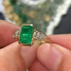 3.8ct Emerald Cut Three-Stone Engagement Ring